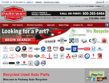 Tablet Screenshot of parkwayautorecyclers.com